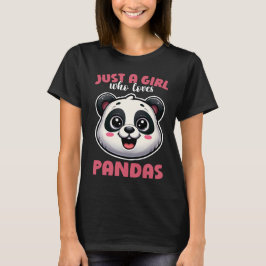 Gewoon een meisje dat houdt van panda's cadeau t-shirt