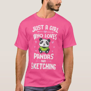 Gewoon een meisje dat houdt van panda's en het sch t-shirt