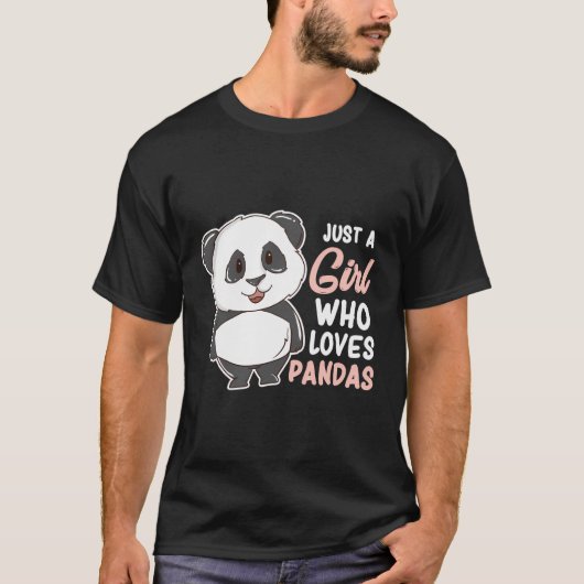 Gewoon een meisje dat houdt van panda's Schattigee T-shirt (Voorkant)
