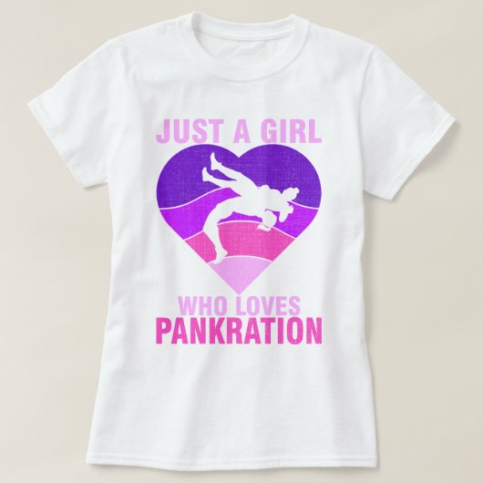 Gewoon een meisje dat houdt van Pankration Heart S T-shirt (Design voorkant)