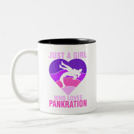 Gewoon een meisje dat houdt van Pankration Heart S Tweekleurige Koffiemok