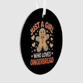 Gewoon een meisje dat houdt van peperkoek Kerstmis Ornament (voorkant)