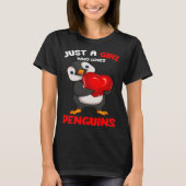 Gewoon een meisje dat houdt van pinguïns Kinder me T-shirt (Voorkant)