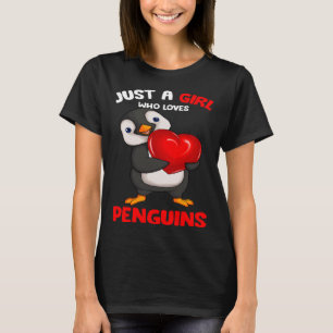 Gewoon een meisje dat houdt van pinguïns Kinder me T-shirt