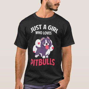 Gewoon een meisje dat houdt van Pitbulls Pitbull M T-shirt