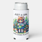Gewoon een meisje dat houdt van Planten gepersonal Seltzer Blikjeskoeler (Seltzer Voorkant)