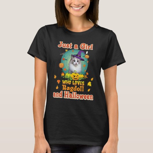 Gewoon een meisje dat houdt van Ragdoll Cat en Hal T-shirt (Voorkant)