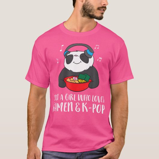 Gewoon een meisje dat houdt van Ramen en K-Pop T-shirt (Voorkant)