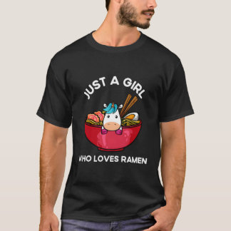 Gewoon een meisje dat houdt van Ramen Kawaii anime T-shirt