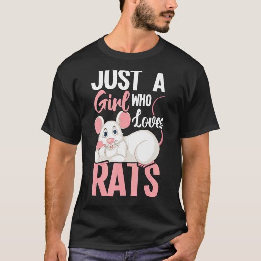 Gewoon een meisje dat houdt van ratten fluisteraar t-shirt (Voorkant)