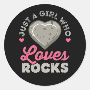 Gewoon een meisje dat houdt van Rocks Geology Rock Ronde Sticker
