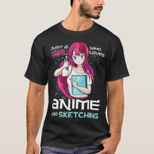 Gewoon een meisje dat houdt van schetsen t-shirt
