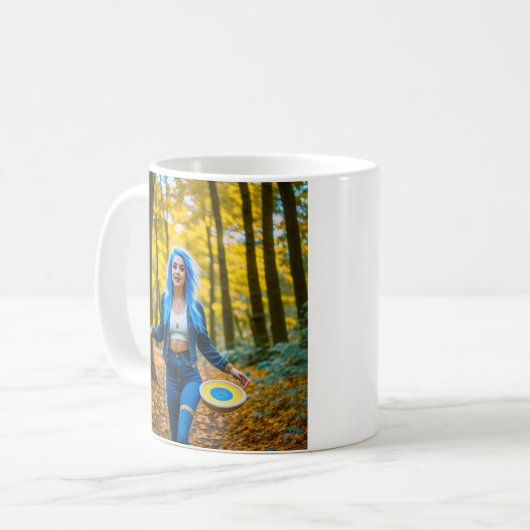 Gewoon een meisje dat houdt van schijfgolf koffiemok (Voorkant links)