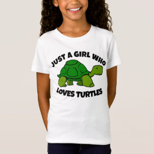 GEWOON EEN MEISJE DAT HOUDT VAN SCHILDPADDEN MEISJ T-SHIRT