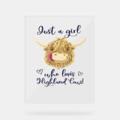 Gewoon een meisje dat houdt van Schotse Highland K Acryl Bord (Voorkant)