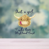 Gewoon een meisje dat houdt van Schotse Highland K Acryl Bord (Neutraal)