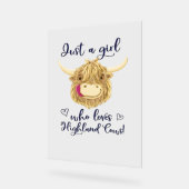 Gewoon een meisje dat houdt van Schotse Highland K Acryl Bord (Hoek)