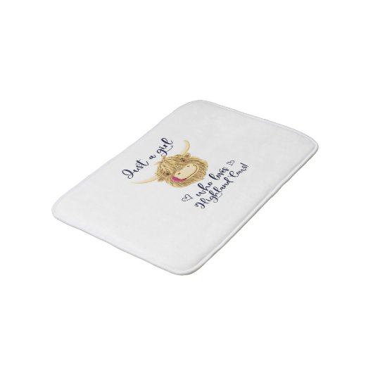 Gewoon een meisje dat houdt van Schotse Highland K Badmat (Gekanteld)