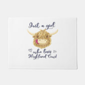 Gewoon een meisje dat houdt van Schotse Highland K Deurmat (Voorkant)