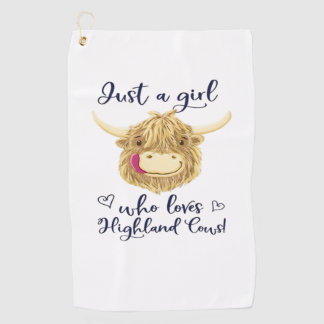 Gewoon een meisje dat houdt van Schotse Highland K Golfhanddoek