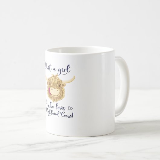 Gewoon een meisje dat houdt van Schotse Highland K Koffiemok (Voorkant rechts)
