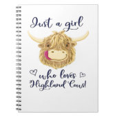 Gewoon een meisje dat houdt van Schotse Highland K Notitieboek (Voorkant)