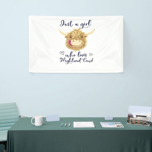 Gewoon een meisje dat houdt van Schotse Highland K Spandoek (Beurs)