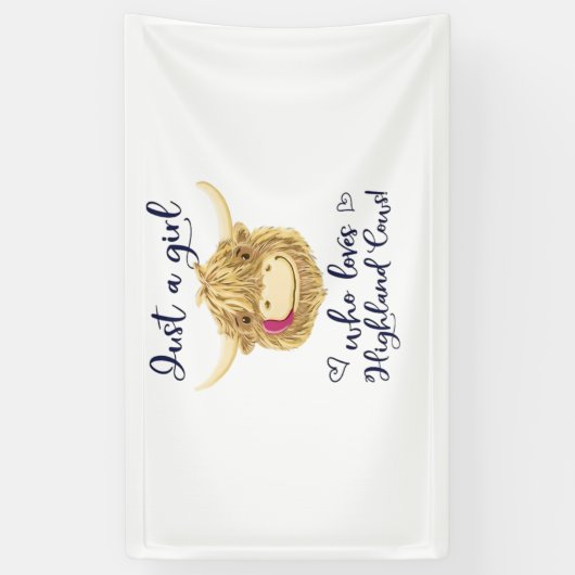 Gewoon een meisje dat houdt van Schotse Highland K Spandoek (Verticaal)