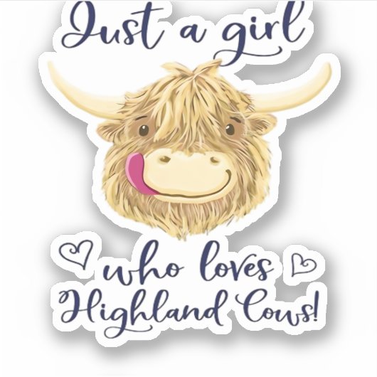 Gewoon een meisje dat houdt van Schotse Highland K Sticker (Voorkant)