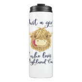 Gewoon een meisje dat houdt van Schotse Highland K Thermosbeker (Voorkant)