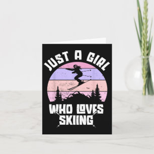 Gewoon een meisje dat houdt van skiën leuke winter kaart