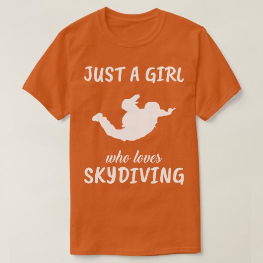 Gewoon een meisje dat houdt van skydiving 1 t-shirt (Design voorkant)