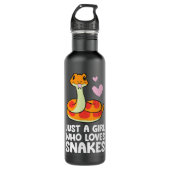 Gewoon een meisje dat houdt van snakes Cute Snake Waterfles (Voorkant)
