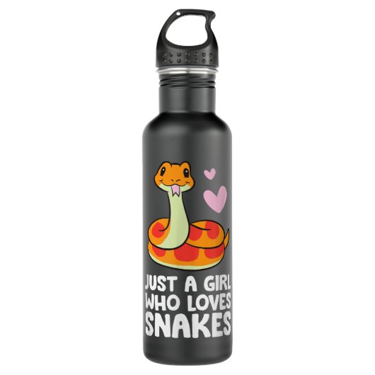 Gewoon een meisje dat houdt van snakes Cute Snake Waterfles (Voorkant)
