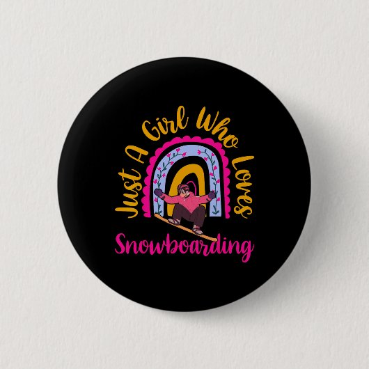 Gewoon een meisje dat houdt van snowboarden Boho d Ronde Button 5,7 Cm (Voorkant)