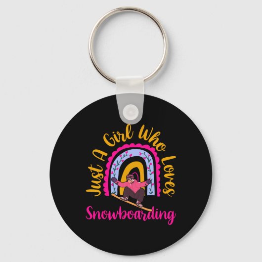 Gewoon een meisje dat houdt van snowboarden Boho d Sleutelhanger (Voorkant)