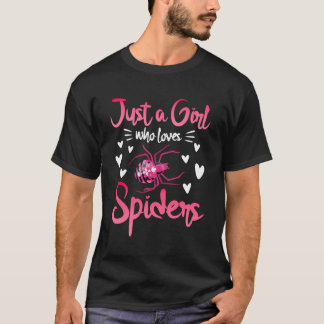 Gewoon een meisje dat houdt van spinnen grappig sp t-shirt