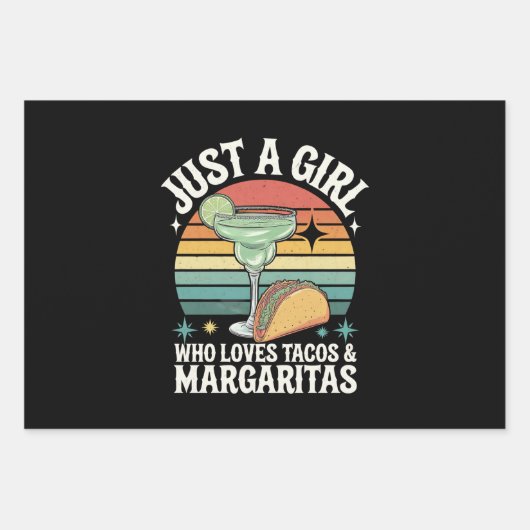 Gewoon een meisje dat houdt van taco's en margarit inpakpapier vel (Voorkant)