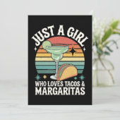 Gewoon een meisje dat houdt van taco's en margarit kaart (Staand voorkant)