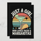 Gewoon een meisje dat houdt van taco's en margarit kaart (Voorkant / Achterkant)