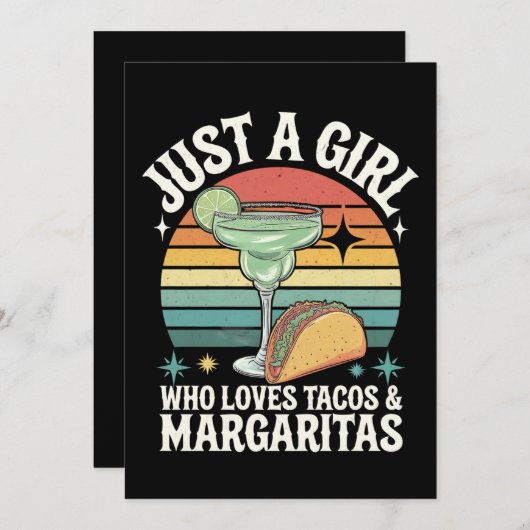 Gewoon een meisje dat houdt van taco's en margarit kaart (Voorkant / Achterkant)