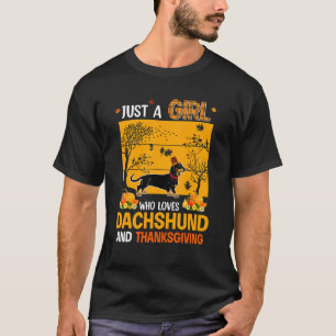  gewoon een meisje dat houdt van teckel en Bedankt T-shirt