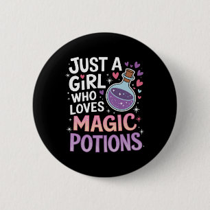 Gewoon een meisje dat houdt van toverdrank grappig ronde button 5,7 cm