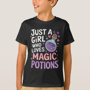 Gewoon een meisje dat houdt van toverdrank grappig t-shirt
