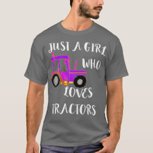 Gewoon een meisje dat houdt van tractoren boer ope t-shirt
