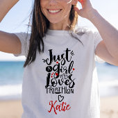 Gewoon een meisje dat houdt van triatlon koel Insp T-shirt