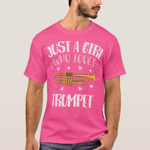 Gewoon een meisje dat houdt van trompet grappige t t-shirt