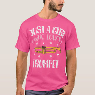 Gewoon een meisje dat houdt van trompet grappige t t-shirt