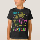 Gewoon een meisje dat houdt van Turtles Turtle Zee T-shirt (Voorkant)