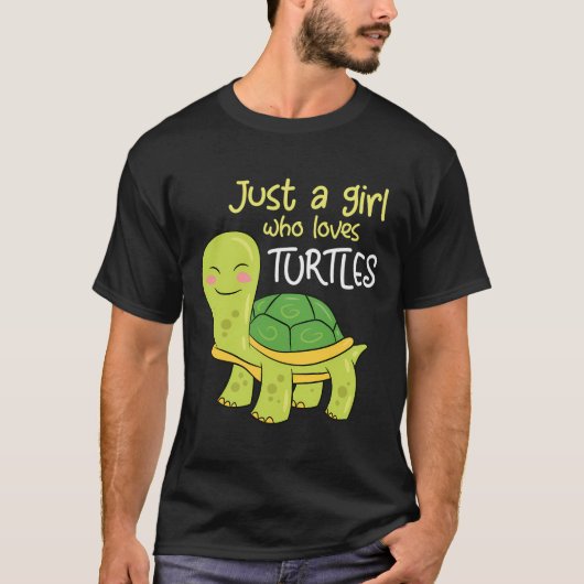 Gewoon een meisje dat houdt van Turtles Zee Turtle T-shirt (Voorkant)